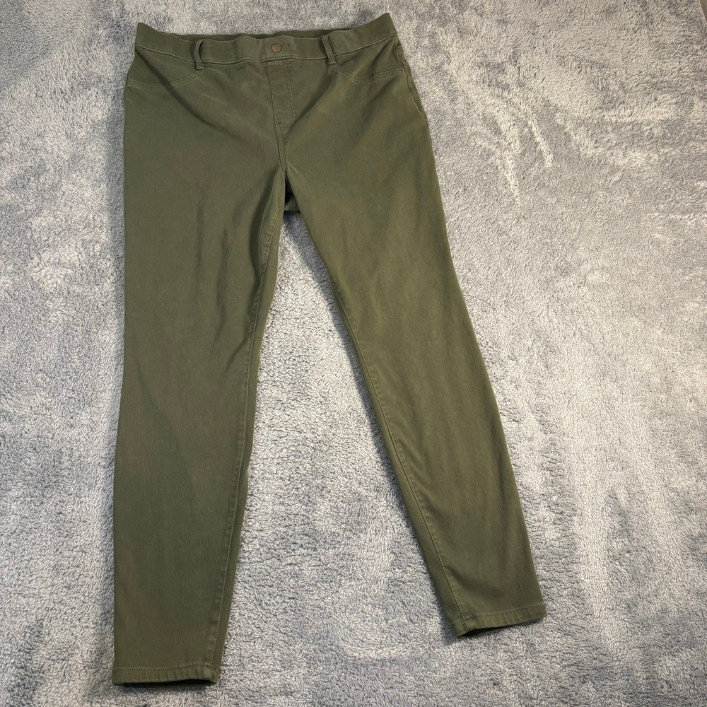 Time and Tru Womens XXL 20 Olive Green Pull On Skinny Stretch Twill Pants Rise